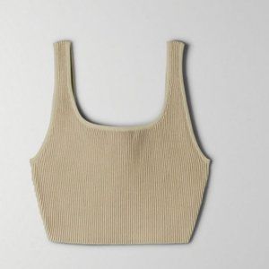 Babaton Aritzia Sculpt Knit Tank XS  Beige